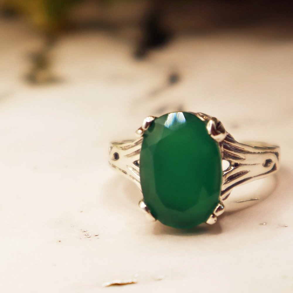 Handcrafted Natural 6.28 ct. Chalcedony Solitaire Ring Appraised